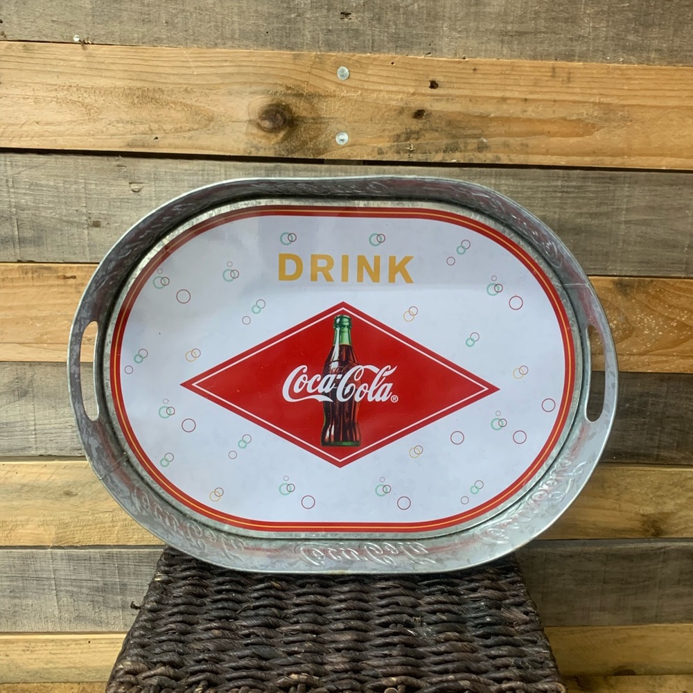 Coca Cola Galvanized Tin Serving Tray